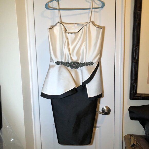 Ideas by Barbara Mother of the Bride Evening Dress Black/Ivory 3958--15 S M NWT - Picture 3 of 14